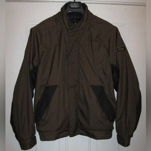 DRYJOYS FOOTJOY MEN'S BLACK-BROWN HOUNDSTOOTH POLYESTER GOLF JACKET SIZE M NWOT